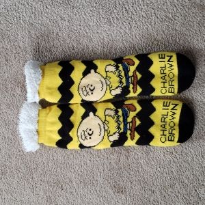 Peanuts Charlie Brown sherpa lined slipper socks